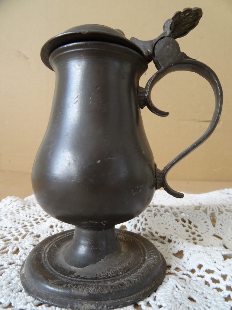 18e-eeuws Antiek tinnen mosterdpotje - Afbeelding 27