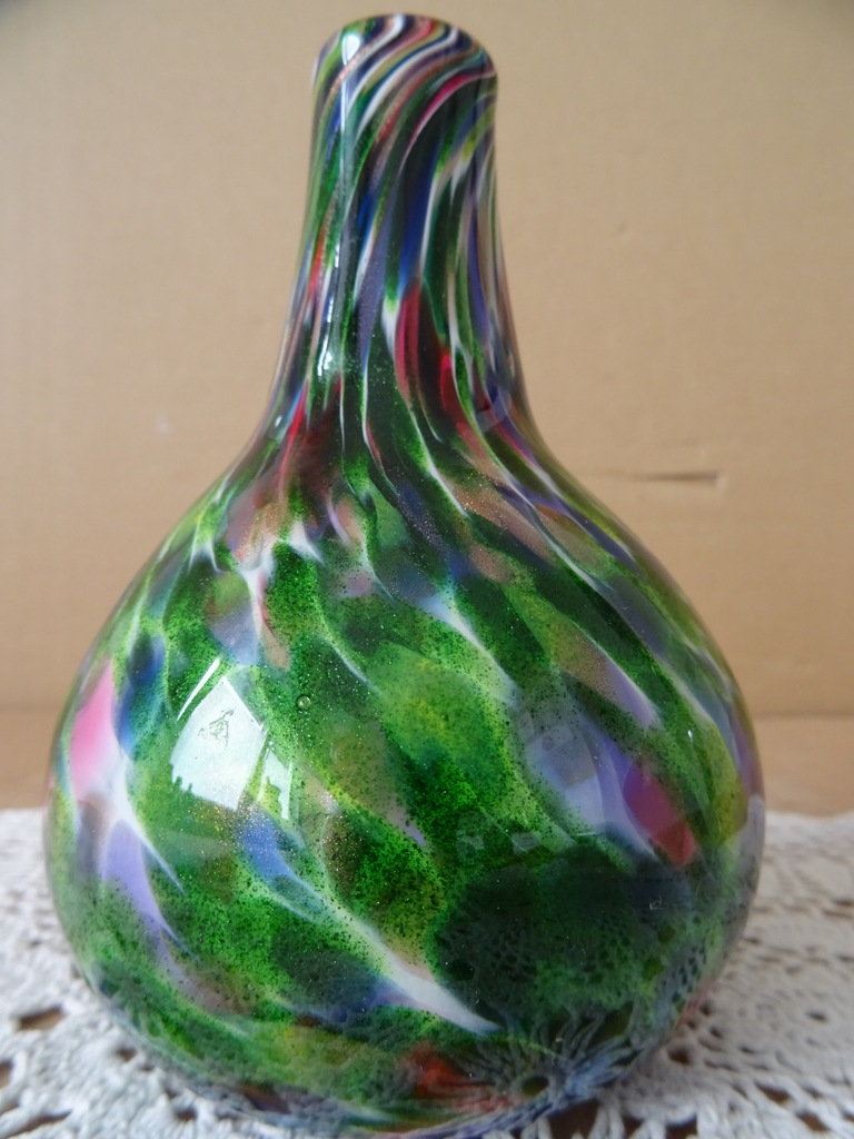 Glazen design vaasje 14cm mondgeblazen - Afbeelding 6