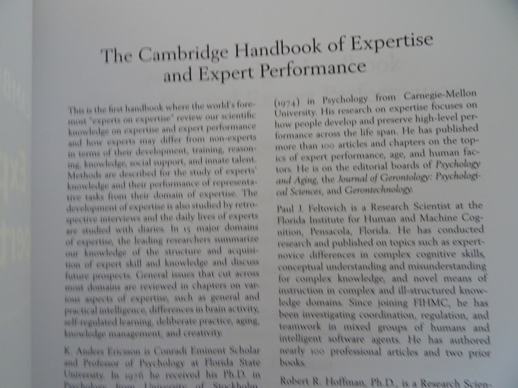 The Cambridge handbook of Expertise and Expert Performance - Afbeelding 4