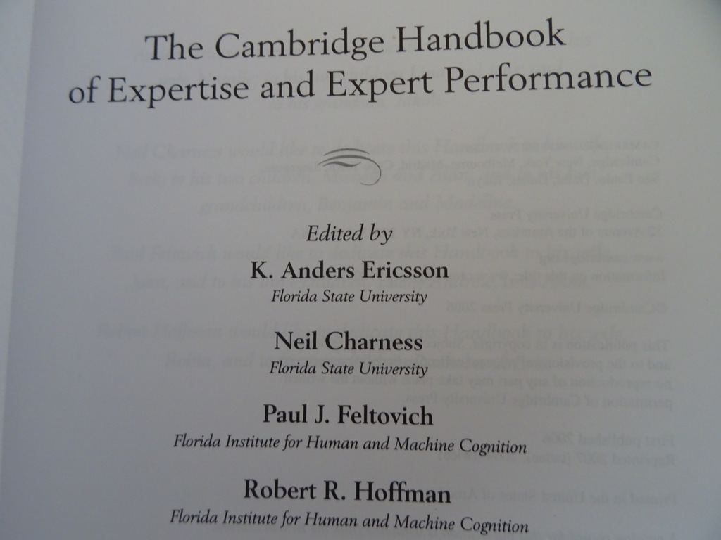 The Cambridge handbook of Expertise and Expert Performance - Afbeelding 5