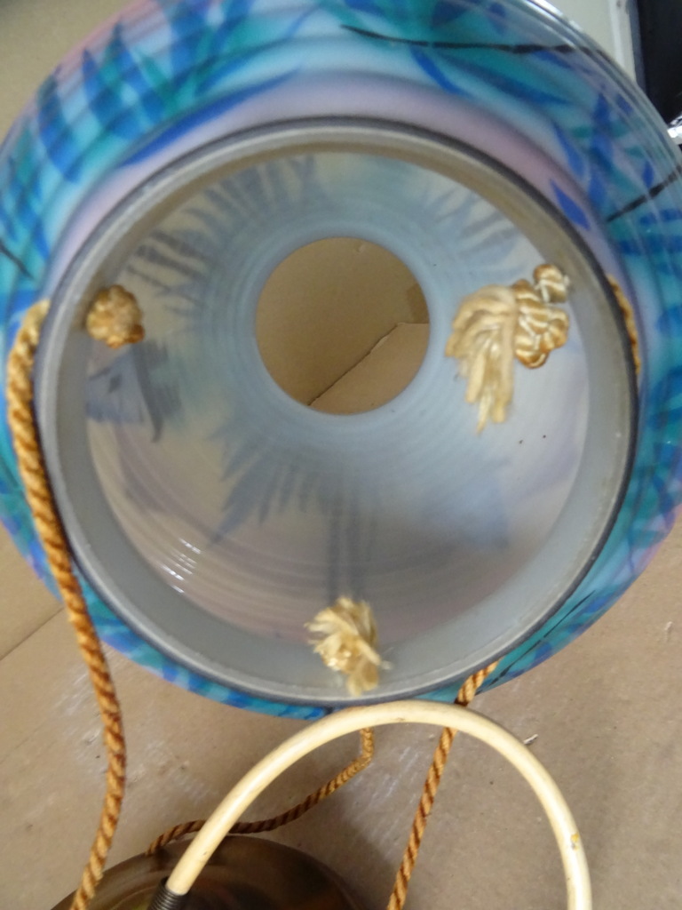 Vintage glazen hanglamp 33cm - Afbeelding 10
