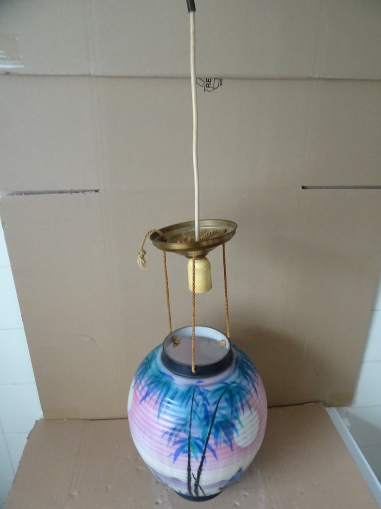 Vintage glazen hanglamp 33cm - Afbeelding 14