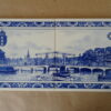 Vintage Delfts blauw tegeltableau Magere Brug Amsterdam