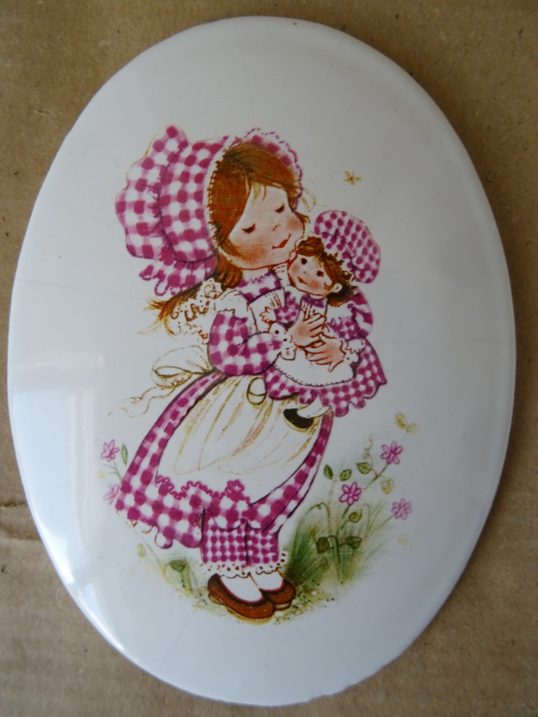 Set vintage ovale tegels Gingham Girl - Afbeelding 2