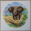 Vintage tegel met olifant
