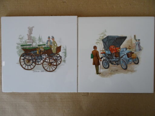 Vintage Mosa tegels met antieke auto's