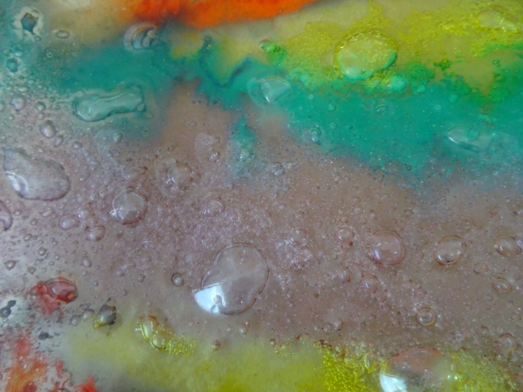 Grote design schaal 39cm rainbow fused glass - Afbeelding 6