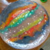 Grote design schaal 39cm rainbow fused glass