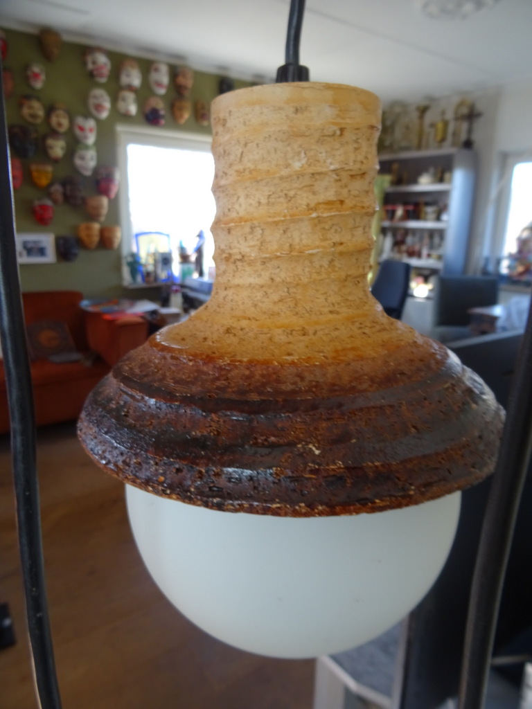 Vintage aardewerk hanglamp 3-delig 150cm - Afbeelding 5