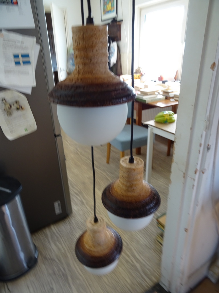 Vintage aardewerk hanglamp 3-delig 150cm - Afbeelding 10