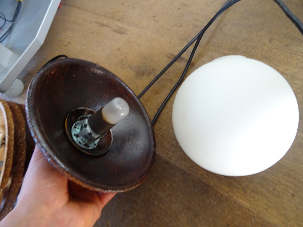 Vintage aardewerk hanglamp 3-delig 150cm - Afbeelding 12