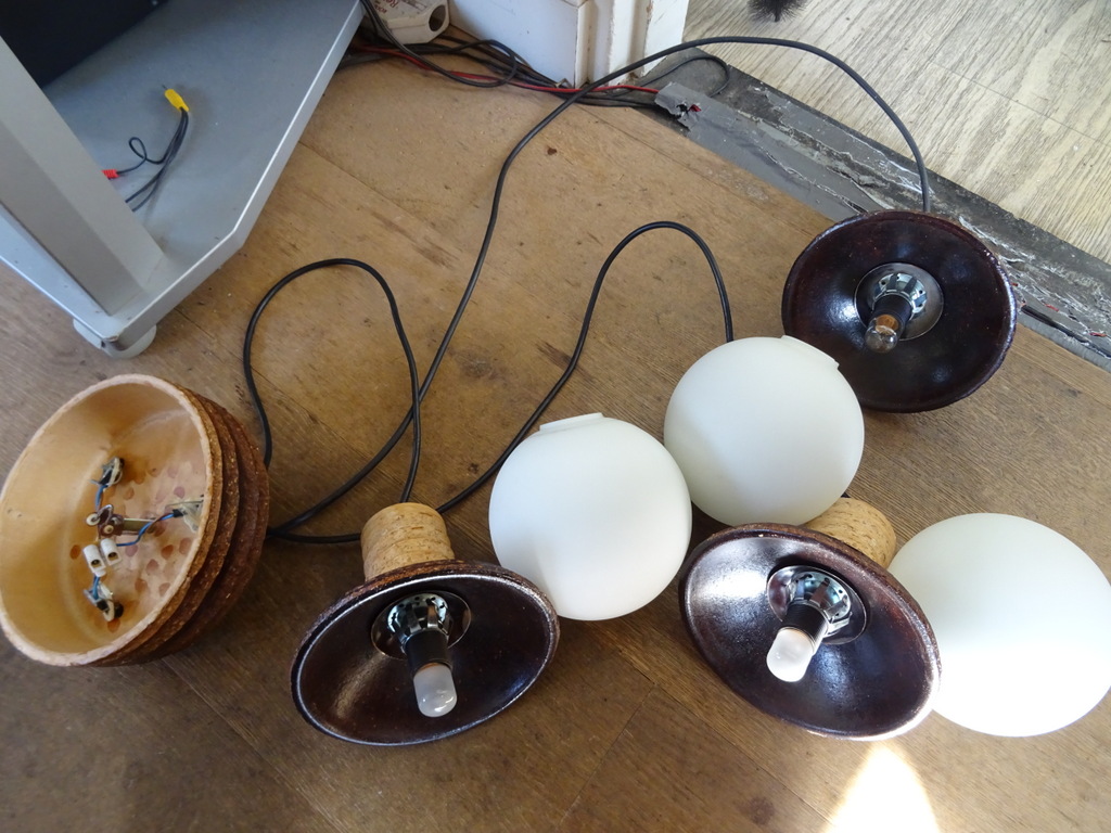 Vintage aardewerk hanglamp 3-delig 150cm - Afbeelding 15
