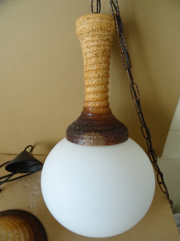 Vintage aardewerk hanglamp 50cm