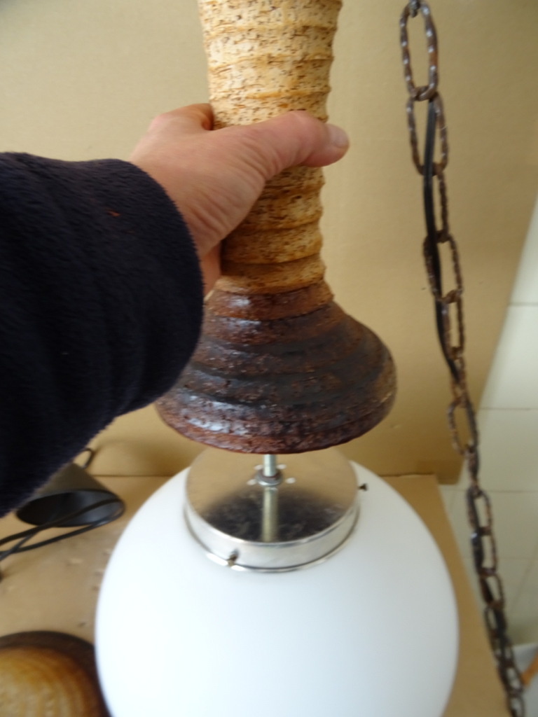Vintage aardewerk hanglamp 50cm - Afbeelding 12