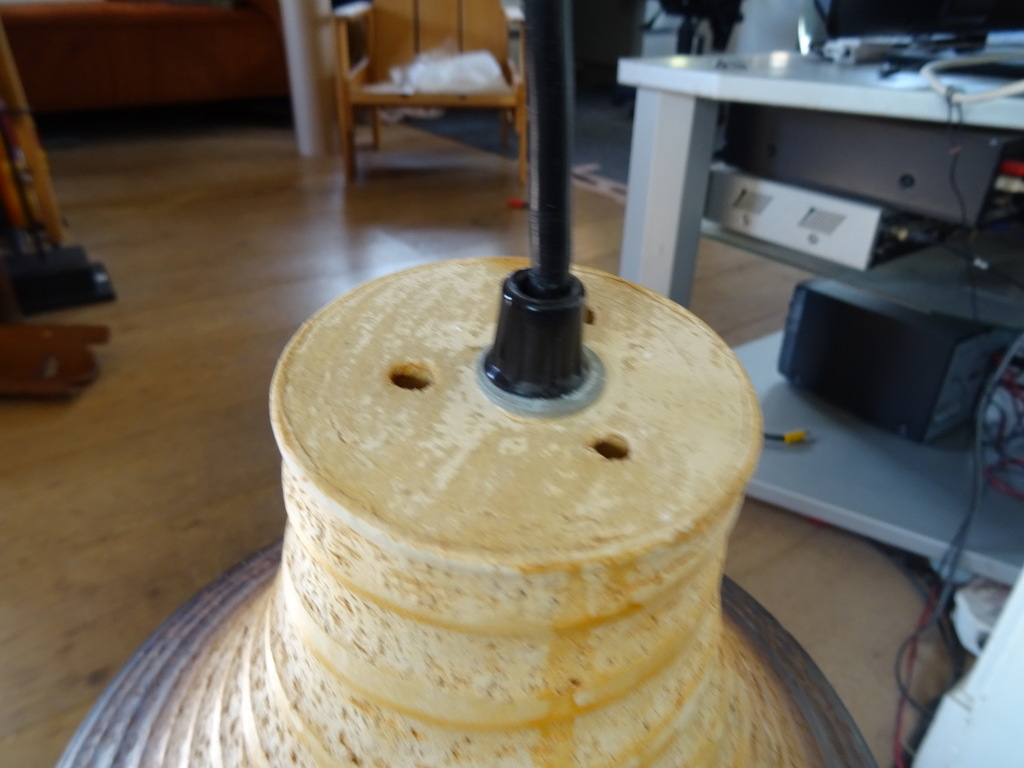 Vintage aardewerk hanglamp heksenhoed 17cm - Afbeelding 5