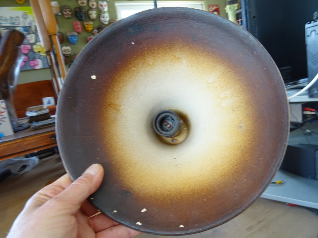 Vintage aardewerk hanglamp heksenhoed 17cm - Afbeelding 6