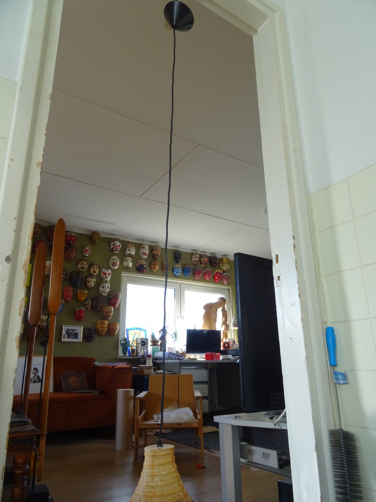 Vintage aardewerk hanglamp heksenhoed 17cm - Afbeelding 9