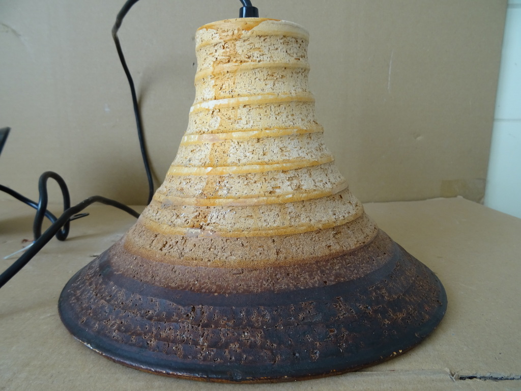 Vintage aardewerk hanglamp heksenhoed 17cm - Afbeelding 11
