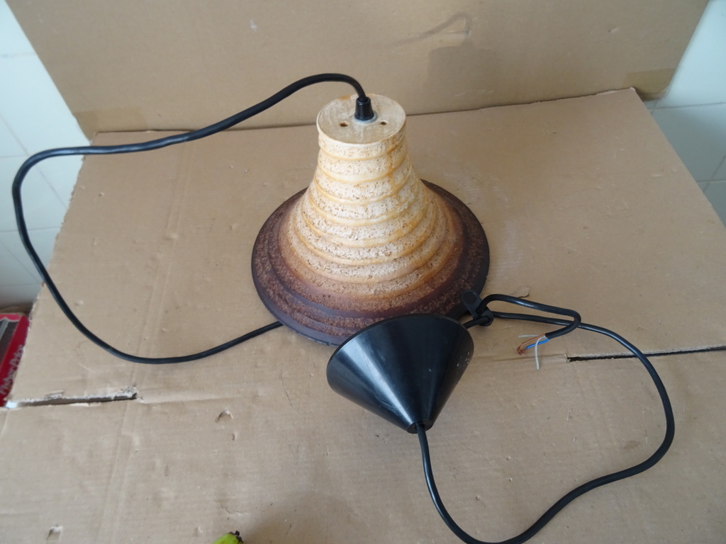 Vintage aardewerk hanglamp heksenhoed 17cm - Afbeelding 13