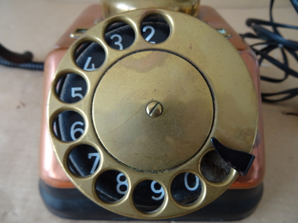 Vintage koperen telefoon telefoontoestel - Afbeelding 4