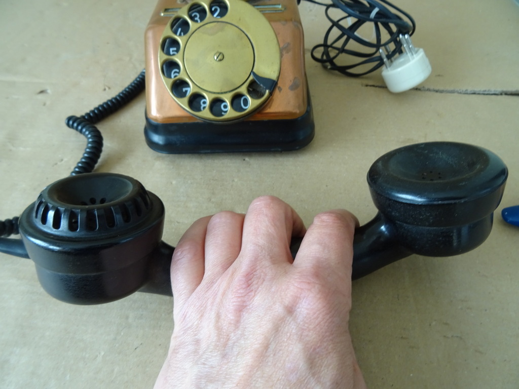 Vintage koperen telefoon telefoontoestel - Afbeelding 7