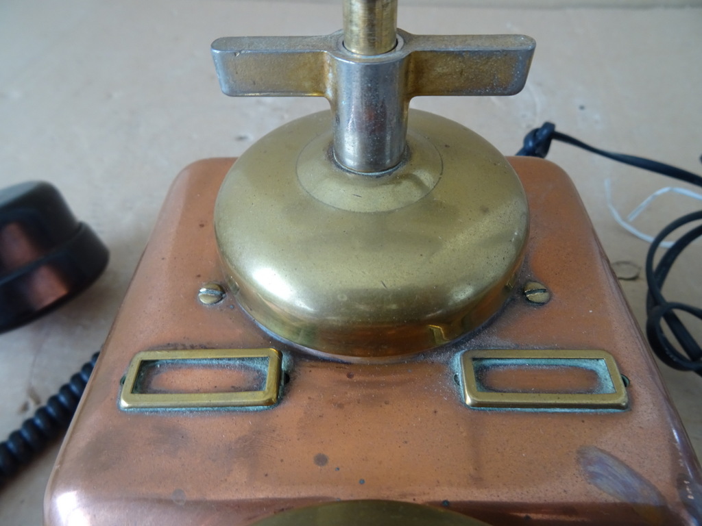 Vintage koperen telefoon telefoontoestel - Afbeelding 9
