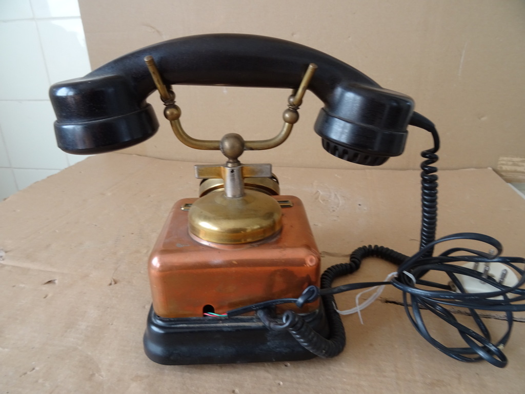Vintage koperen telefoon telefoontoestel - Afbeelding 15