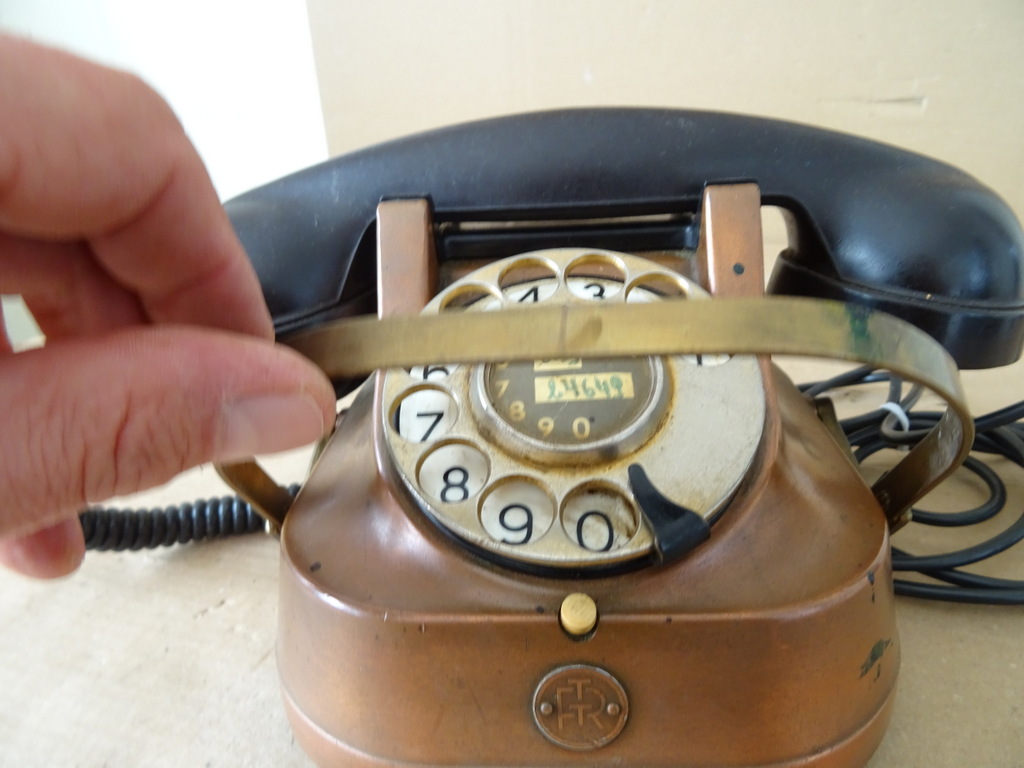 Vintage koperen telefoon telefoontoestel RTT 56 - Afbeelding 12