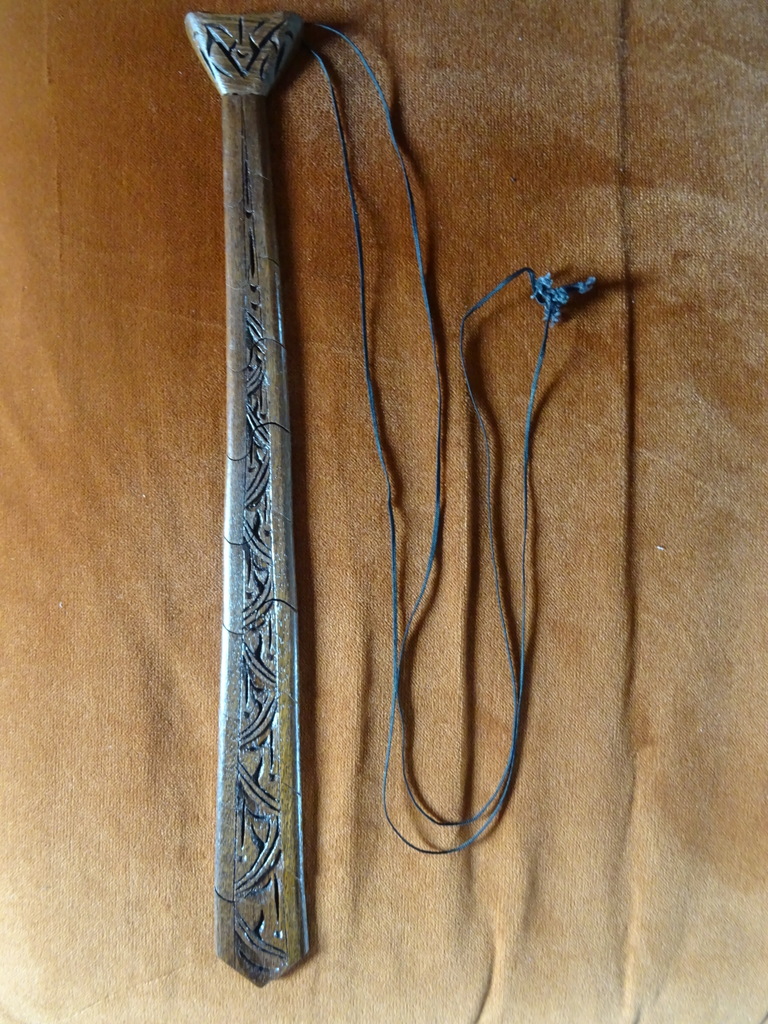 Vintage houten stropdas Indonesië 43cm - Afbeelding 7