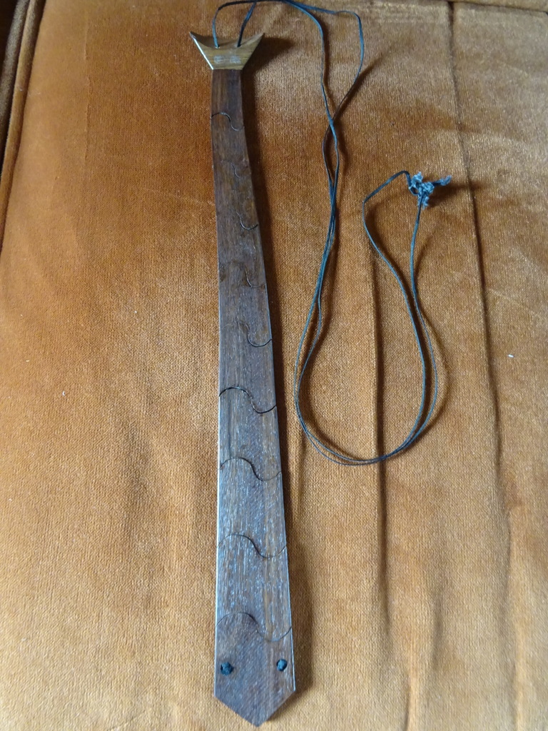 Vintage houten stropdas Indonesië 43cm - Afbeelding 8