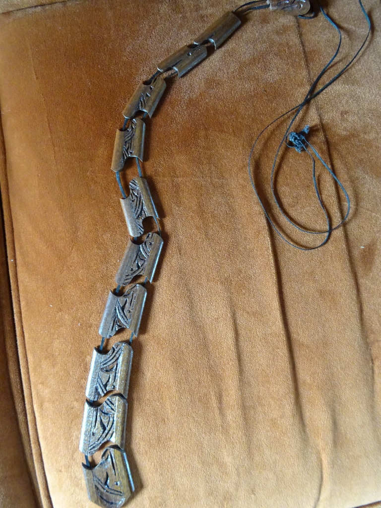 Vintage houten stropdas Indonesië 43cm - Afbeelding 11