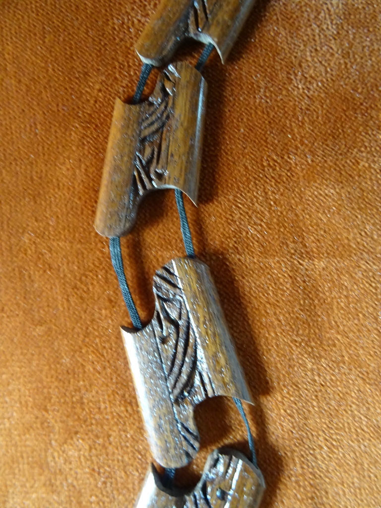 Vintage houten stropdas Indonesië 43cm - Afbeelding 12