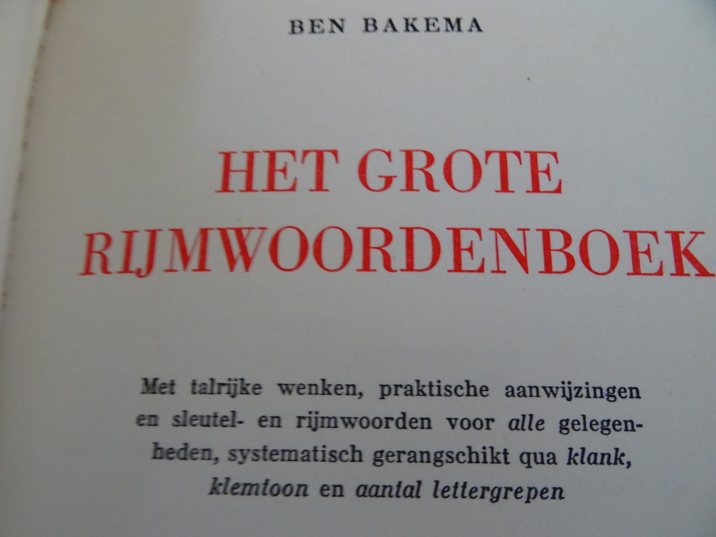 Ben Bakema Het Grote Rijmwoordenboek - Afbeelding 3