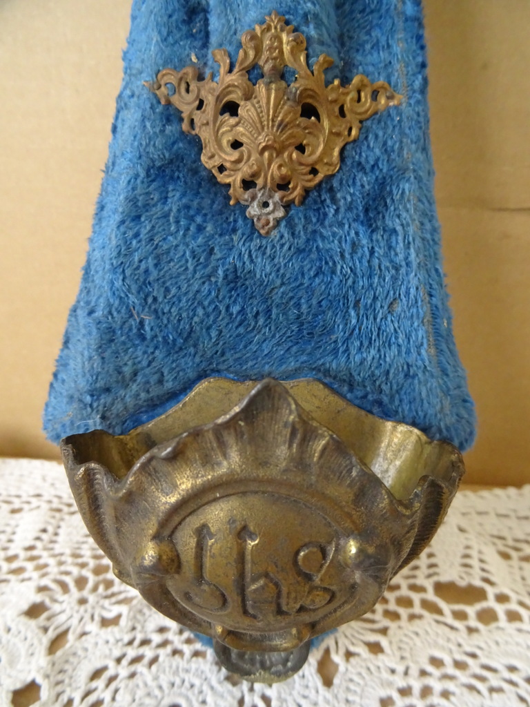 Antiek of vintage kruisbeeld met wijwaterbakje 40cm - Afbeelding 8