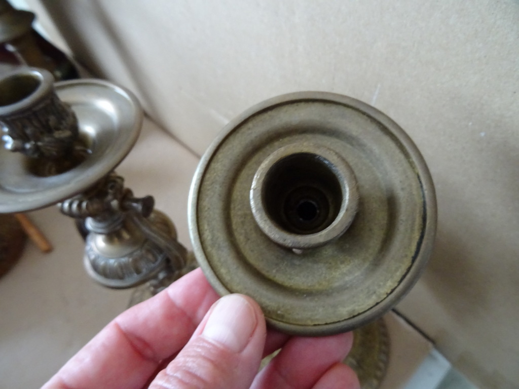 Vintage bronzen of koperen set wandkandelaars scheepskandelaars - Afbeelding 20