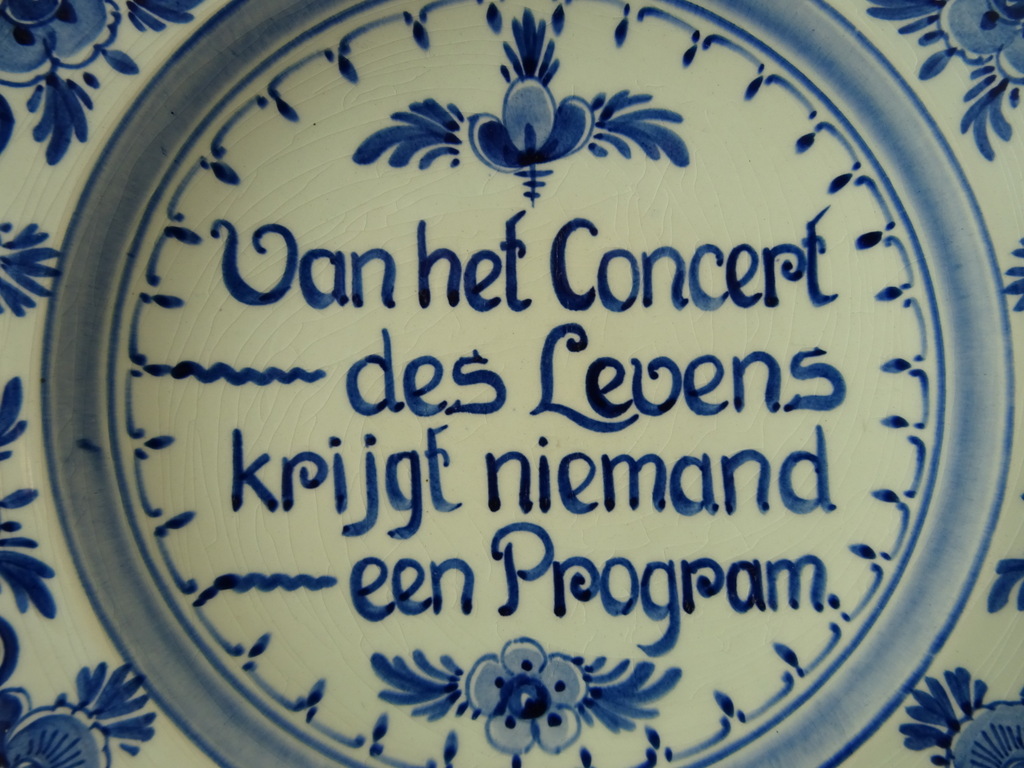 Delfts blauw wandbord Van het Concert des Levens - Afbeelding 3