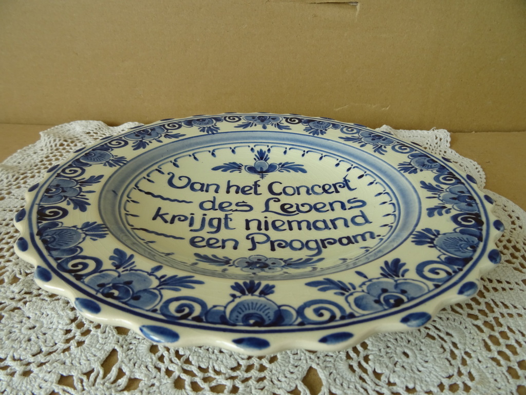 Delfts blauw wandbord Van het Concert des Levens - Afbeelding 4