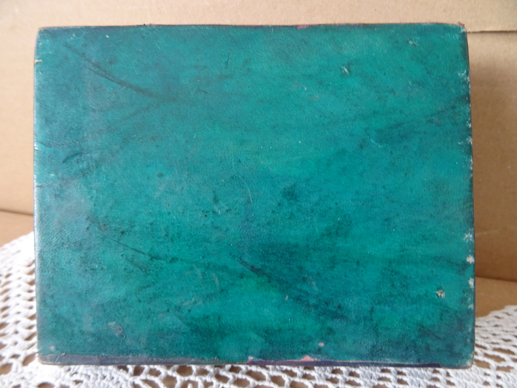 Vintage houten kistje Mali bekleed met leer 14x11x4,5cm - Afbeelding 10
