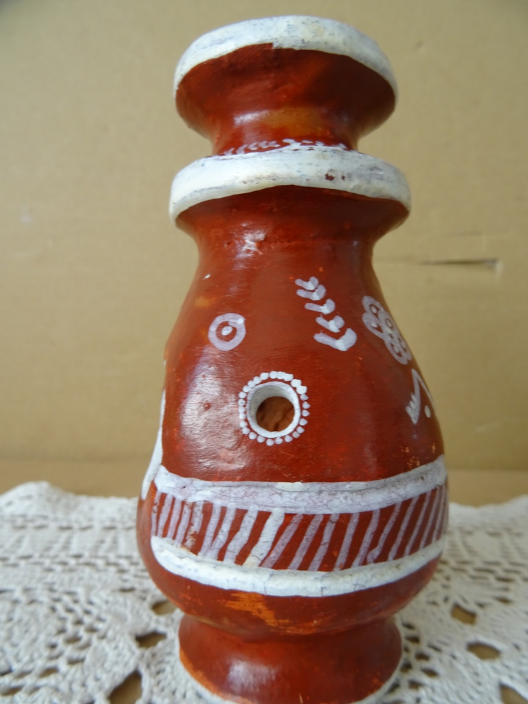 Aardewerk wierookbrander Mali 13cm vintage - Afbeelding 4