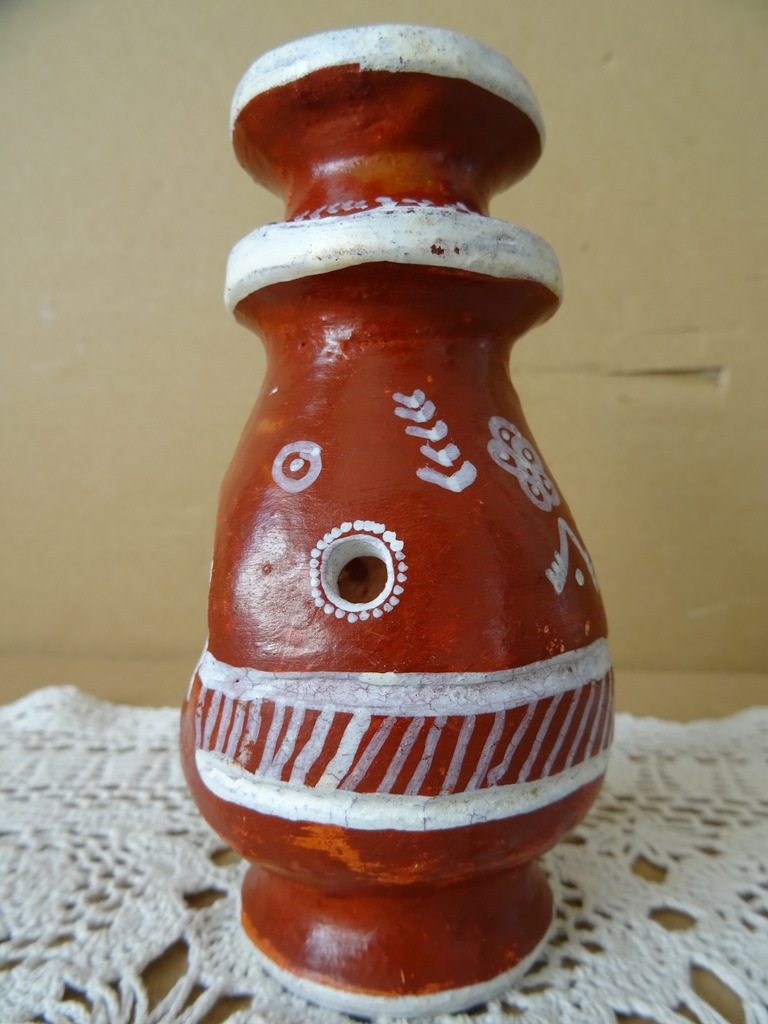 Aardewerk wierookbrander Mali 13cm vintage - Afbeelding 5