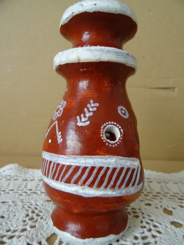 Aardewerk wierookbrander Mali 13cm vintage - Afbeelding 8