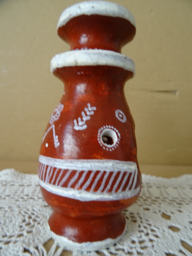 Aardewerk wierookbrander Mali 13cm vintage - Afbeelding 9