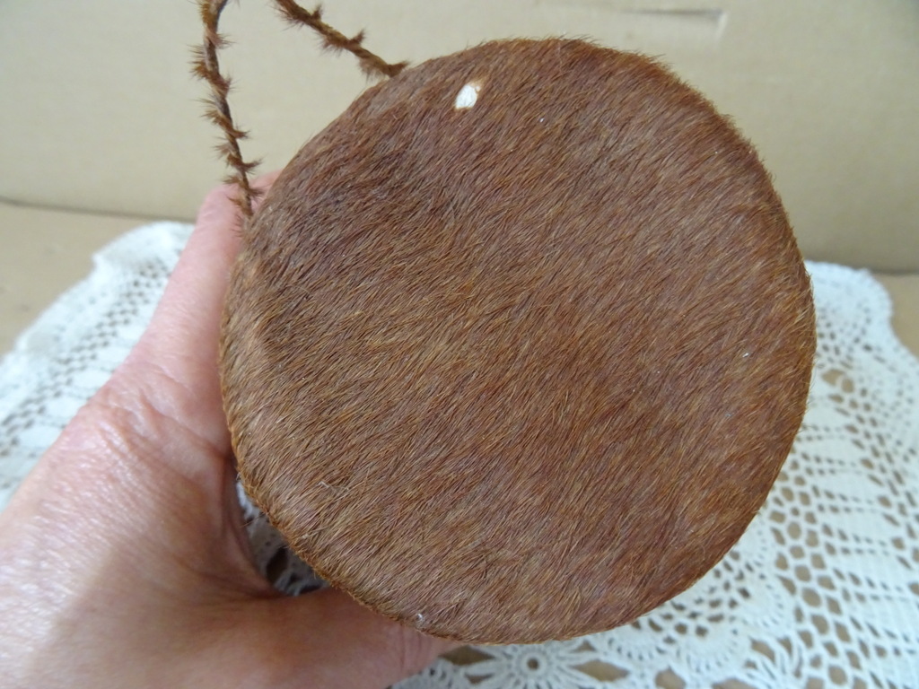 Inheems houten trommeltje Mali volkskunst 11cm - Afbeelding 6