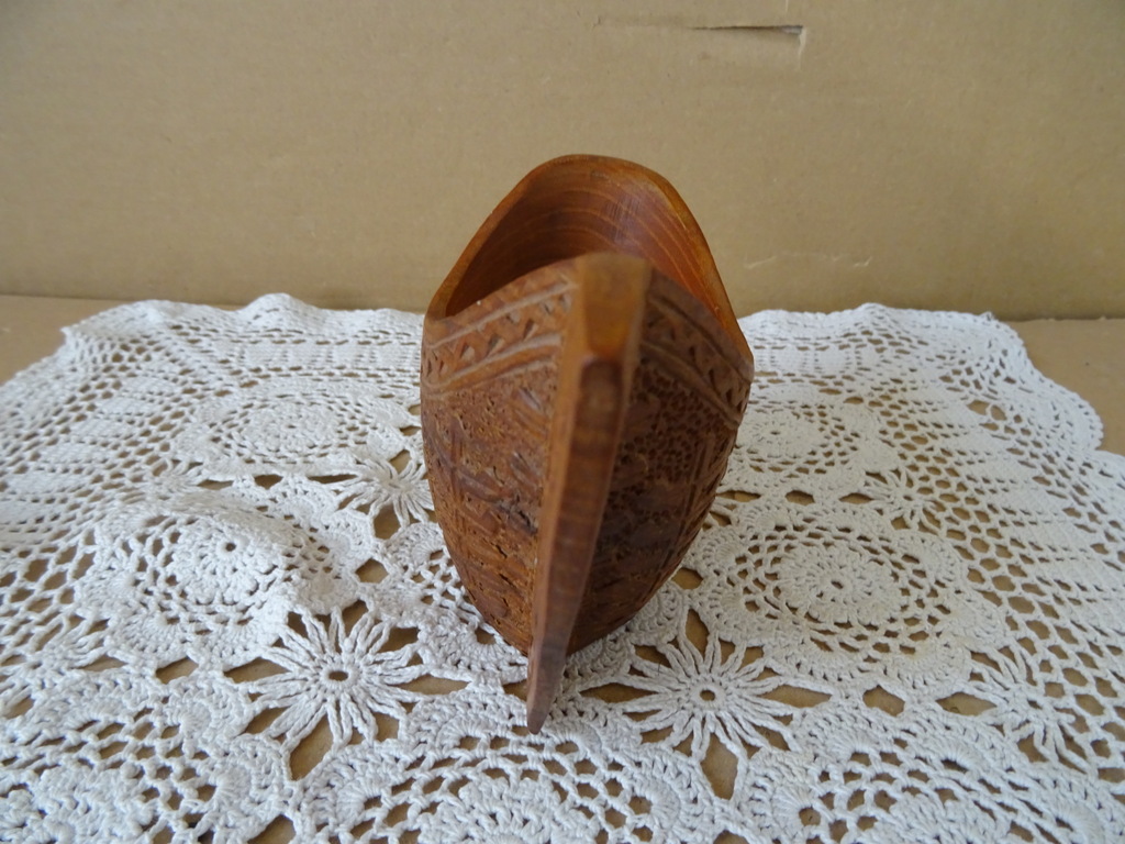 Vintage teakhouten huwelijksbeker - Afbeelding 6