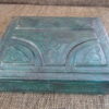 Vintage houten kistje Mali bekleed met leer 14x11x4,5cm