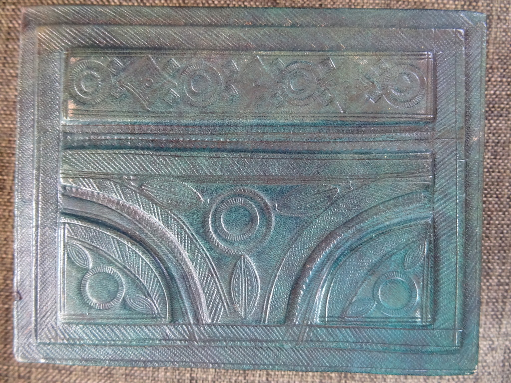 Vintage houten kistje Mali bekleed met leer 14x11x4,5cm - Afbeelding 12