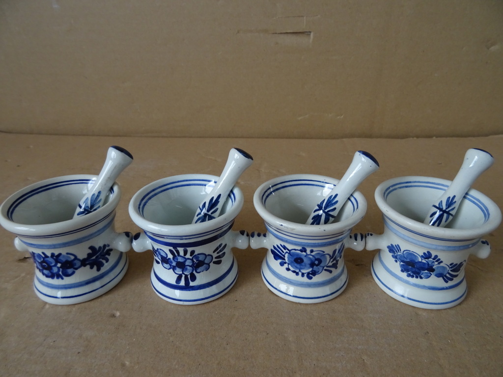 Delfts blauw vijzeltje met stamper Delfts Holland Squibb