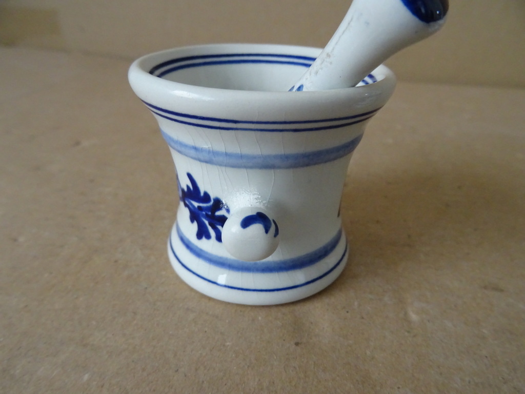 Delfts blauw vijzeltje met stamper Delfts Holland Squibb 19 euro per set - Afbeelding 3