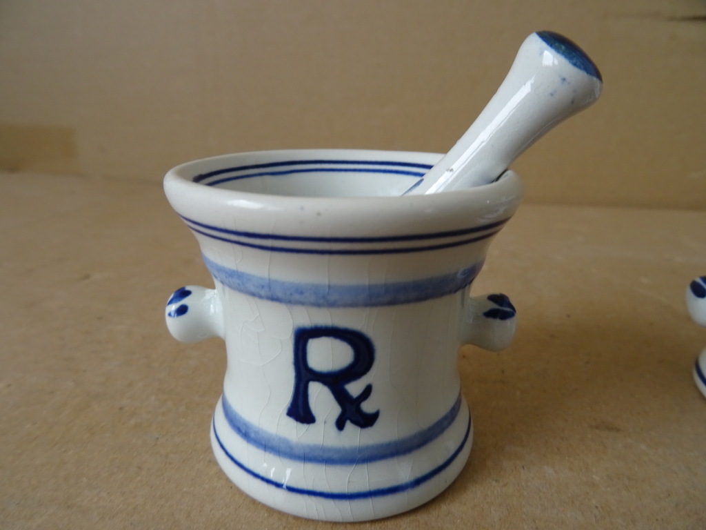 Delfts blauw vijzeltje met stamper Delfts Holland Squibb 19 euro per set - Afbeelding 4