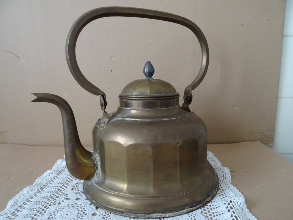 Antieke koperen waterketel 29cm - Afbeelding 6